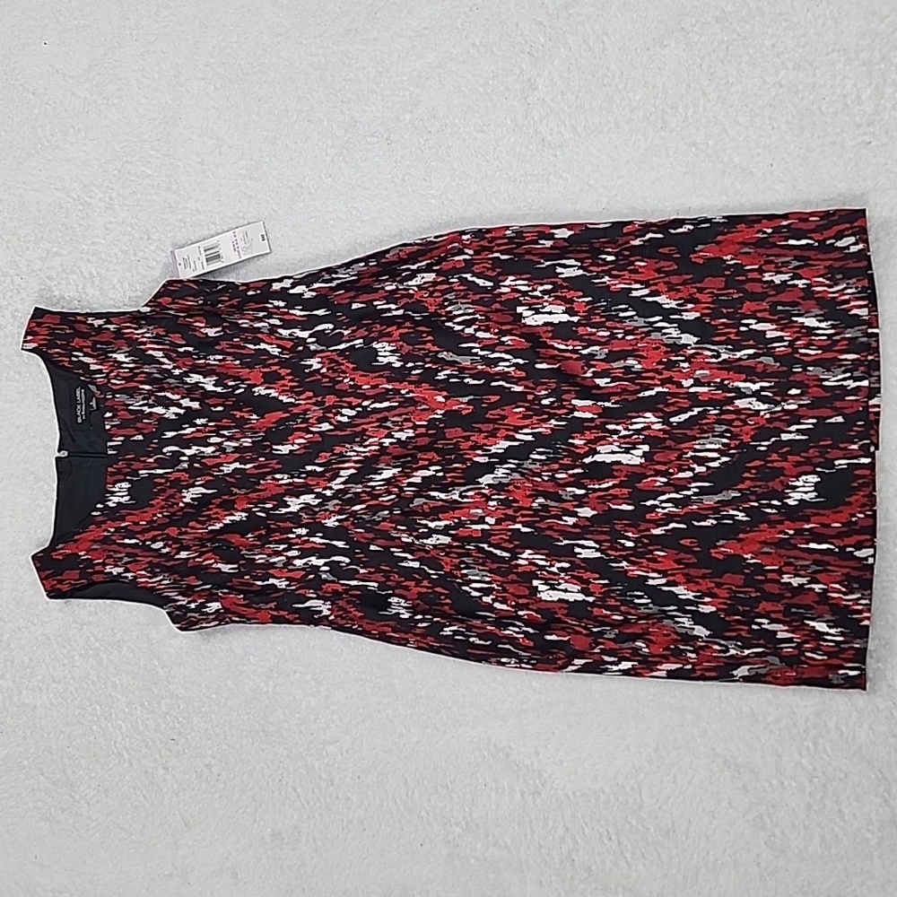 Black Label By Evan Picone Sleeveless Full Pattern Dress New With Tags